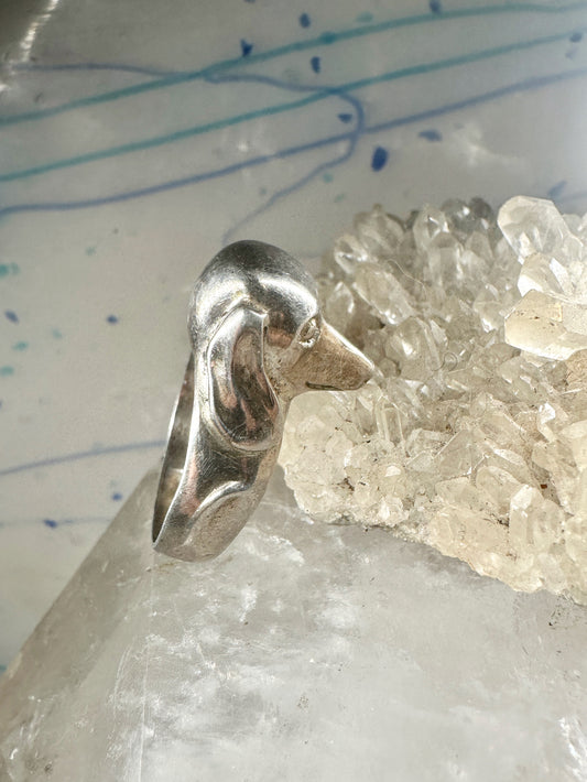 Mini Dachshund ring size 10.75 dog band sterling silver women men