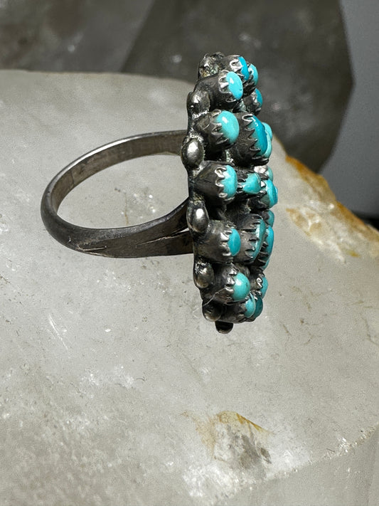 Zuni ring turquoise flower size 4.25 sterling silver women
