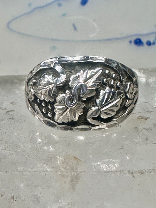 Black Hills Gold ring Leaves ring vintage floral band size 10 sterling silver women men