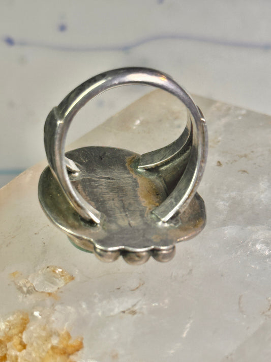 Navajo ring large turquoise vintage sterling silver size 11 women men