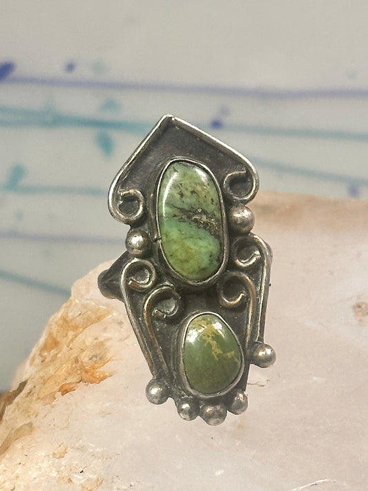 Navajo Ring green turquoise size 5.5 sterling silver women girls