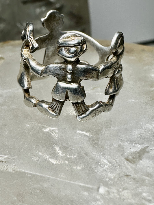 Children ring Teachers band figurative size 5.50 sterling silver women girls