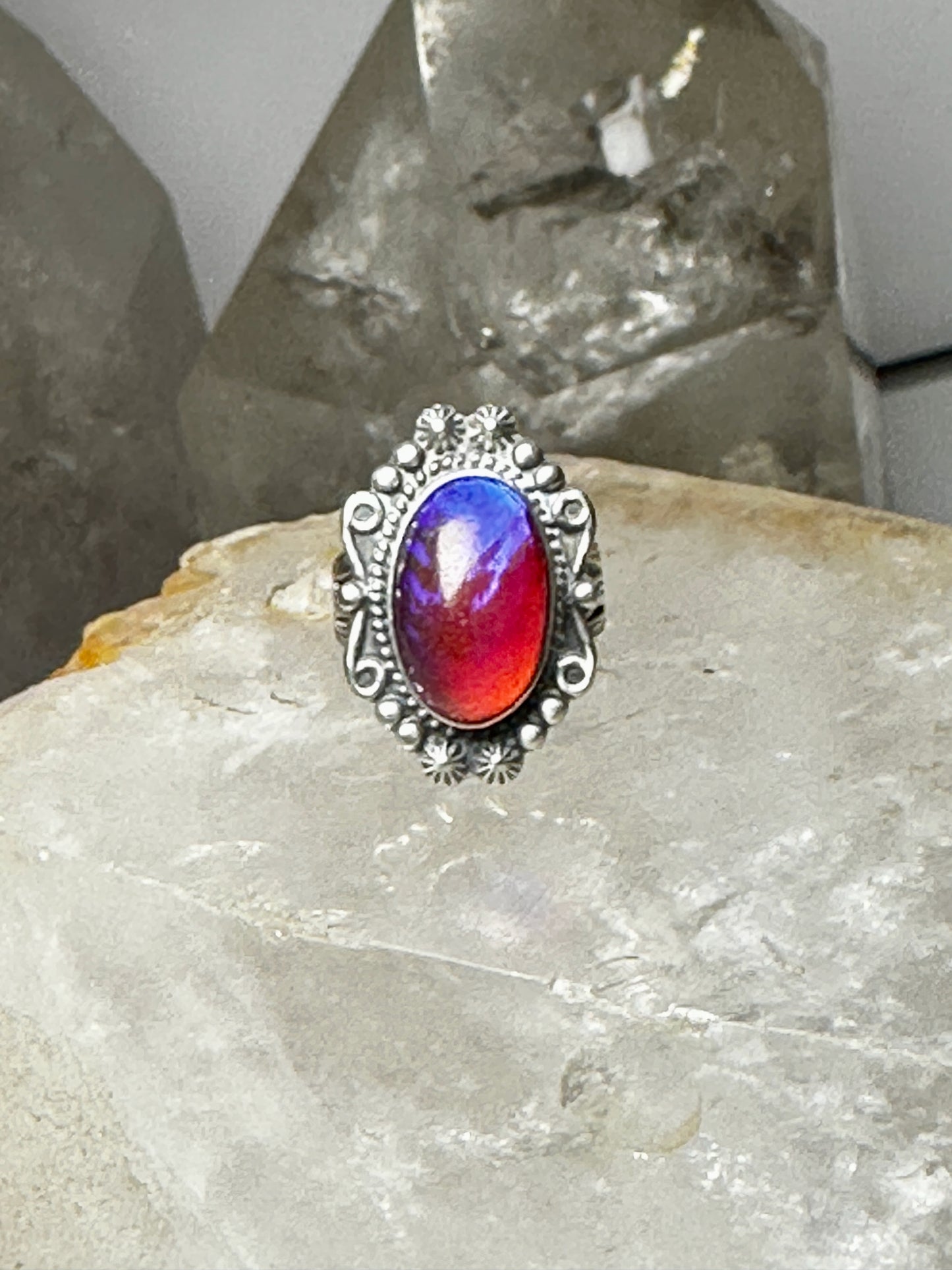 Dragons breath ring Native American Navajo size 4.75 sterling silver women girls