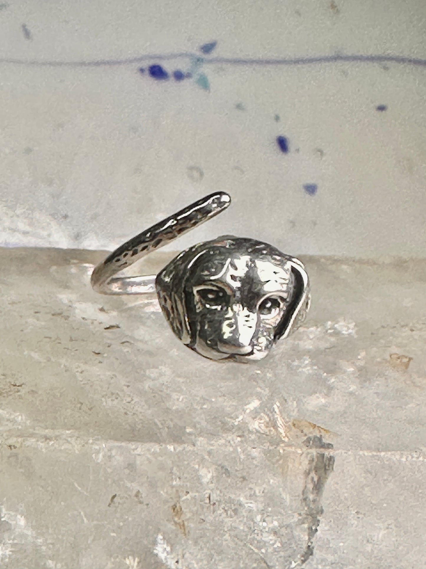 Dog ring puppy band sterling silver size 7 boys girls women
