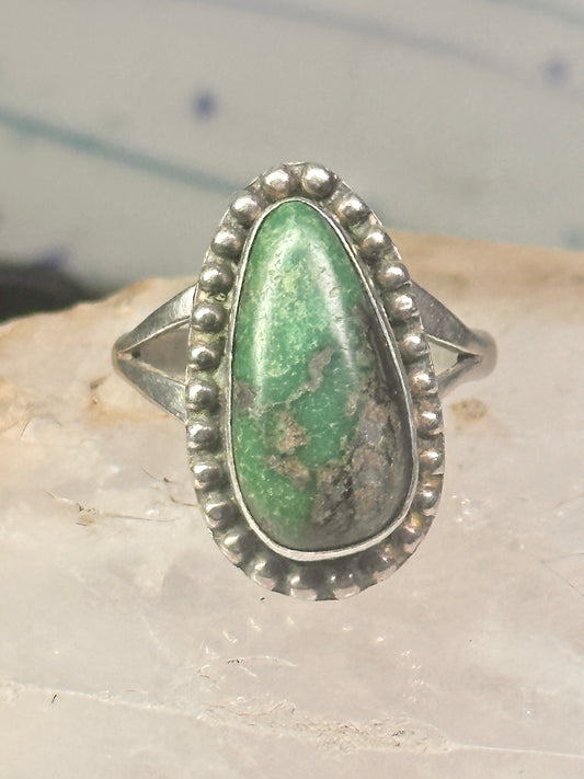 Navajo ring size 9.75 green turquoise sterling silver women signed EVA