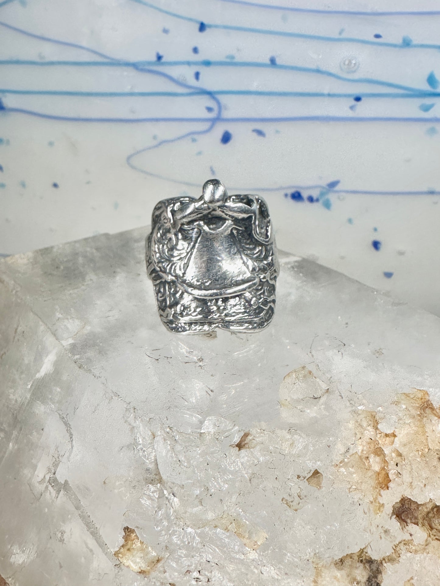 Saddle ring southwestern band cowboy horse size 9.50 sterling silver women men