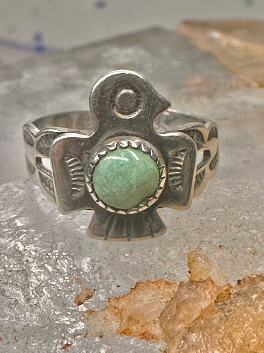 Phoenix ring turquoise pinky band size 2.75 Bell Trading Co sterling silver women girls