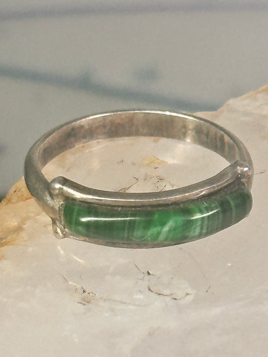 Navajo Malachite ring size 6 southwest band sterling silver women girls
