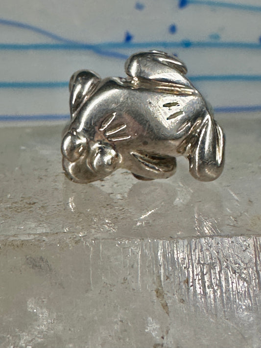 Frog ring toad band size 5.7 sterling silver women boys girls pinky