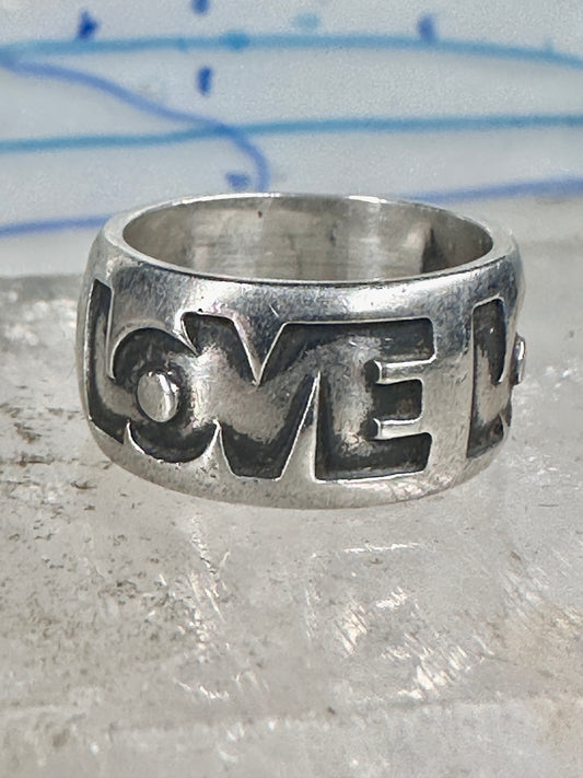 Love ring Valentine Wide band by Bell size 5 sterling silver women boys girls pinky