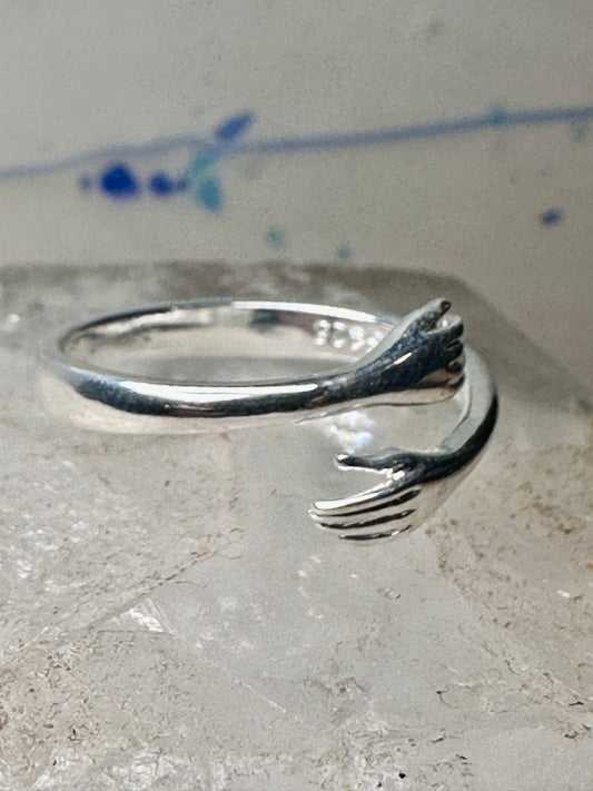 Hands ring size 7 adj sterling silver women girls 