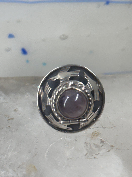 Poison ring Mexico birds amethyst size 7 adjustable sterling silver women