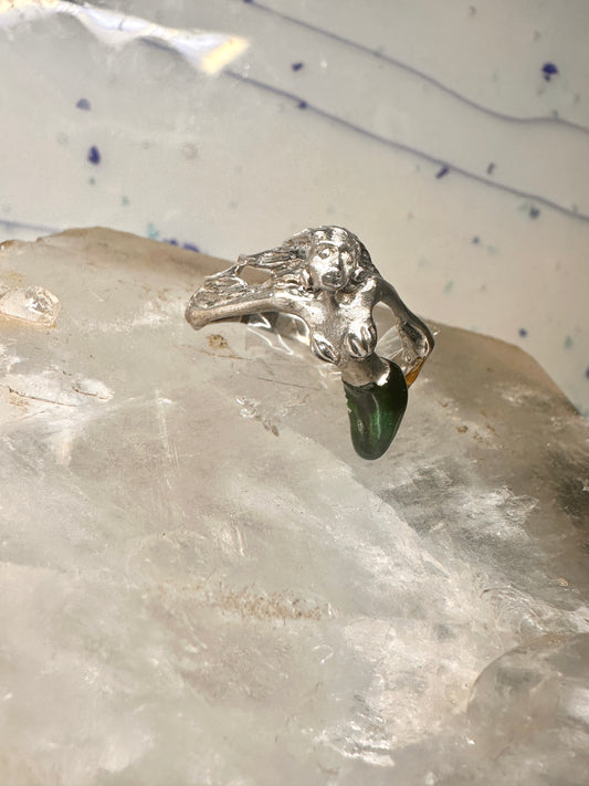 Mermaid ring nude lady band size 8 sterling silver women