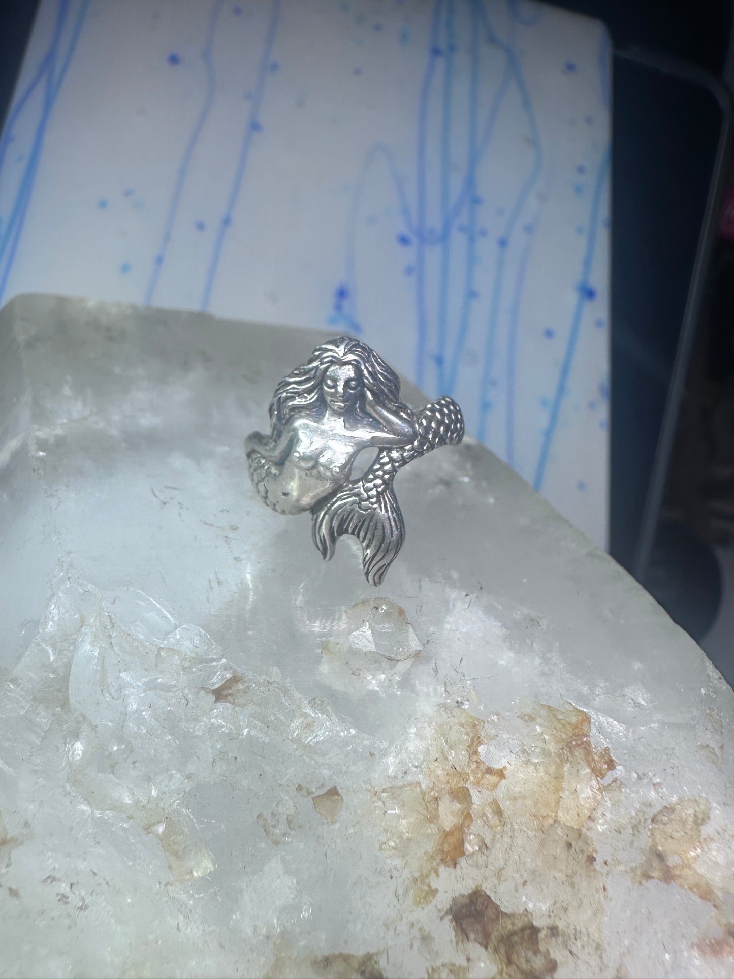 Mermaid ring figurative sterling silver size 5.75 women girls