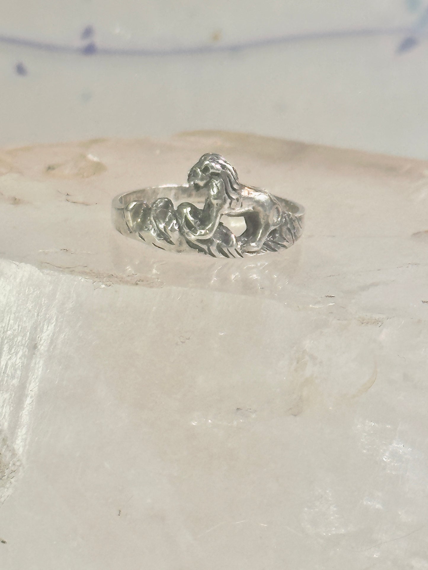 Lion Ring animal band Size size 7.25 sterling silver women girls