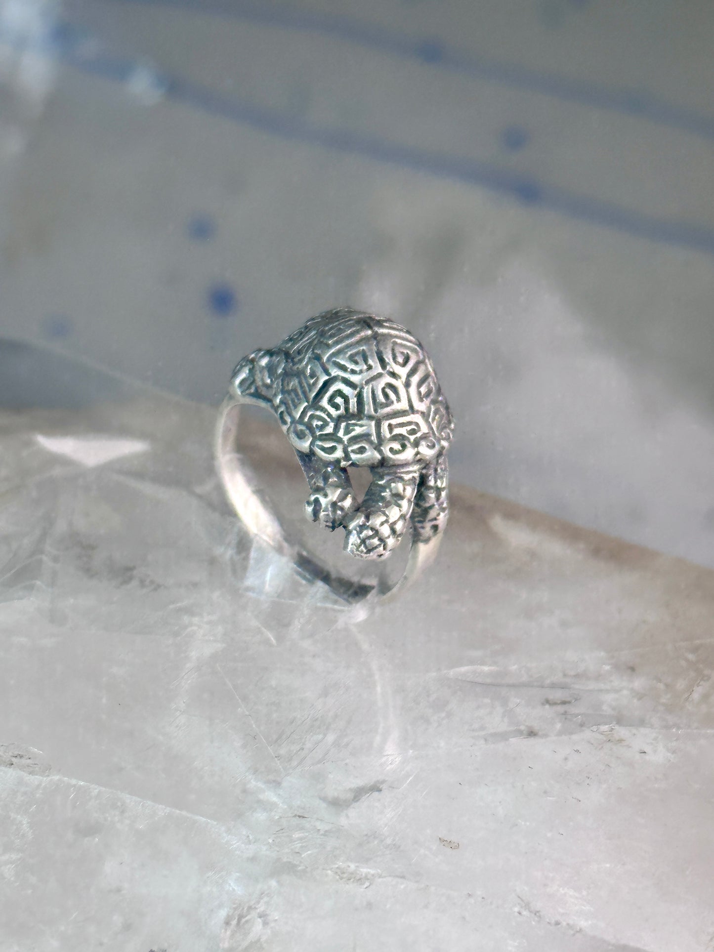 Turtle ring tortoise band size 5.25 sterling silver women girls