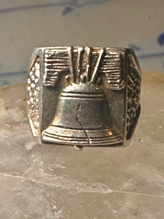 Liberty Ring U S A Bell band Size size 8.75 sterling silver women men