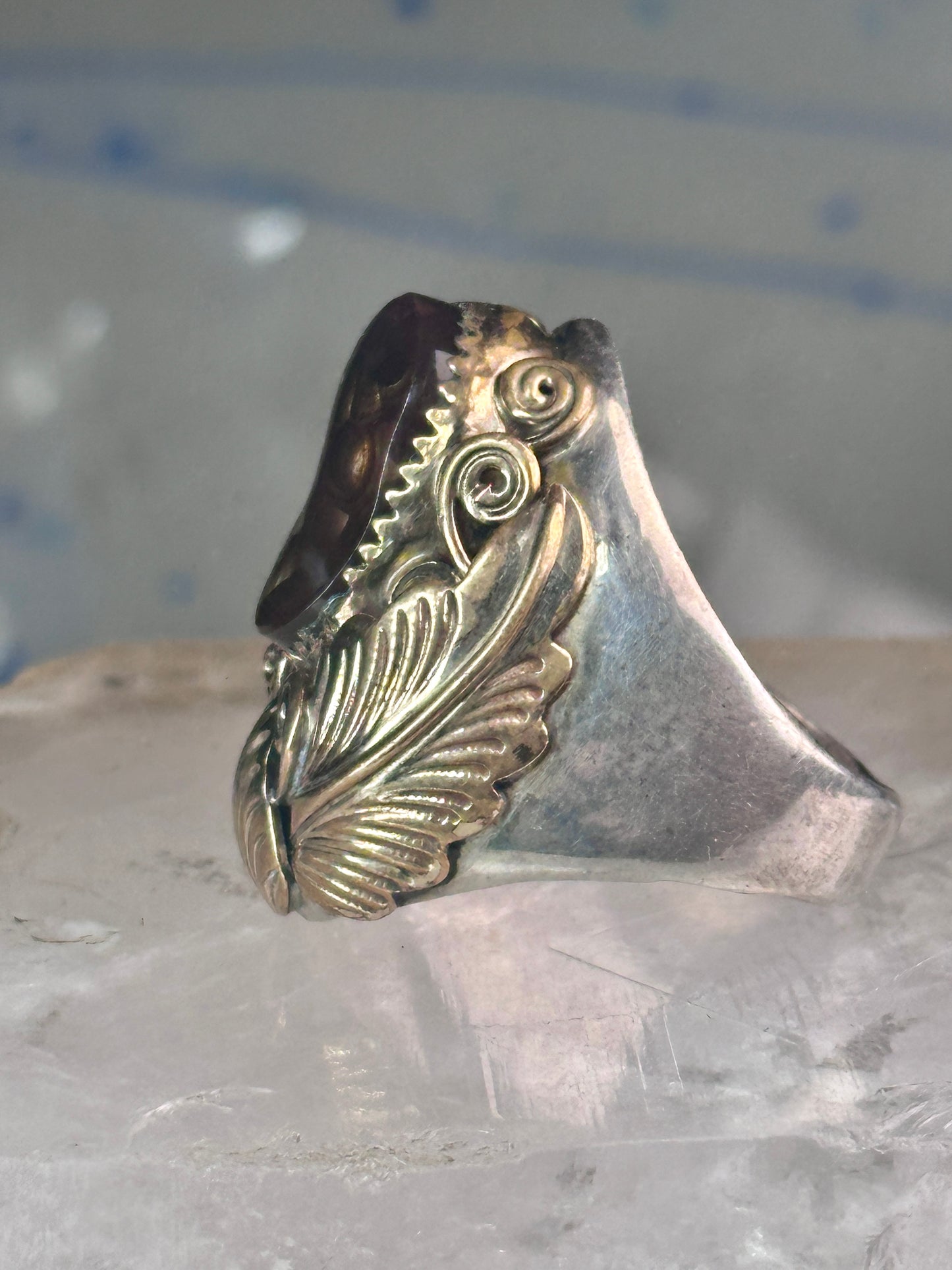 Navajo ring fire agate Heavy size 9.75 sterling silver women men