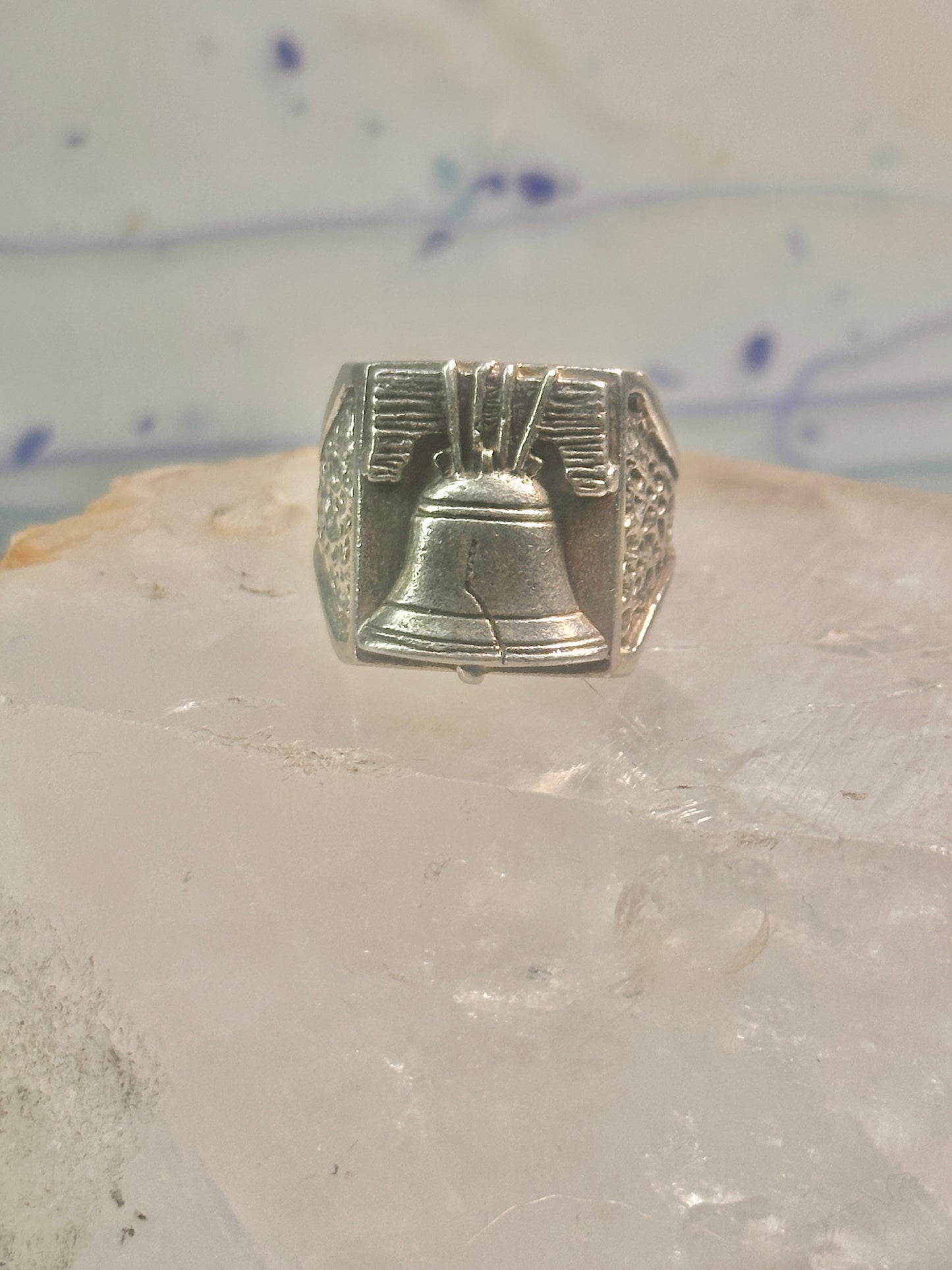 Liberty Ring U S A Bell band Size size 8.75 sterling silver women men