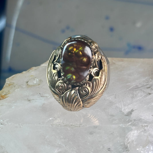 Navajo ring fire agate Heavy size 9.75 sterling silver women men