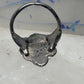 Face ring Art Nouveau lady band size 3.25 pinky sterling silver women