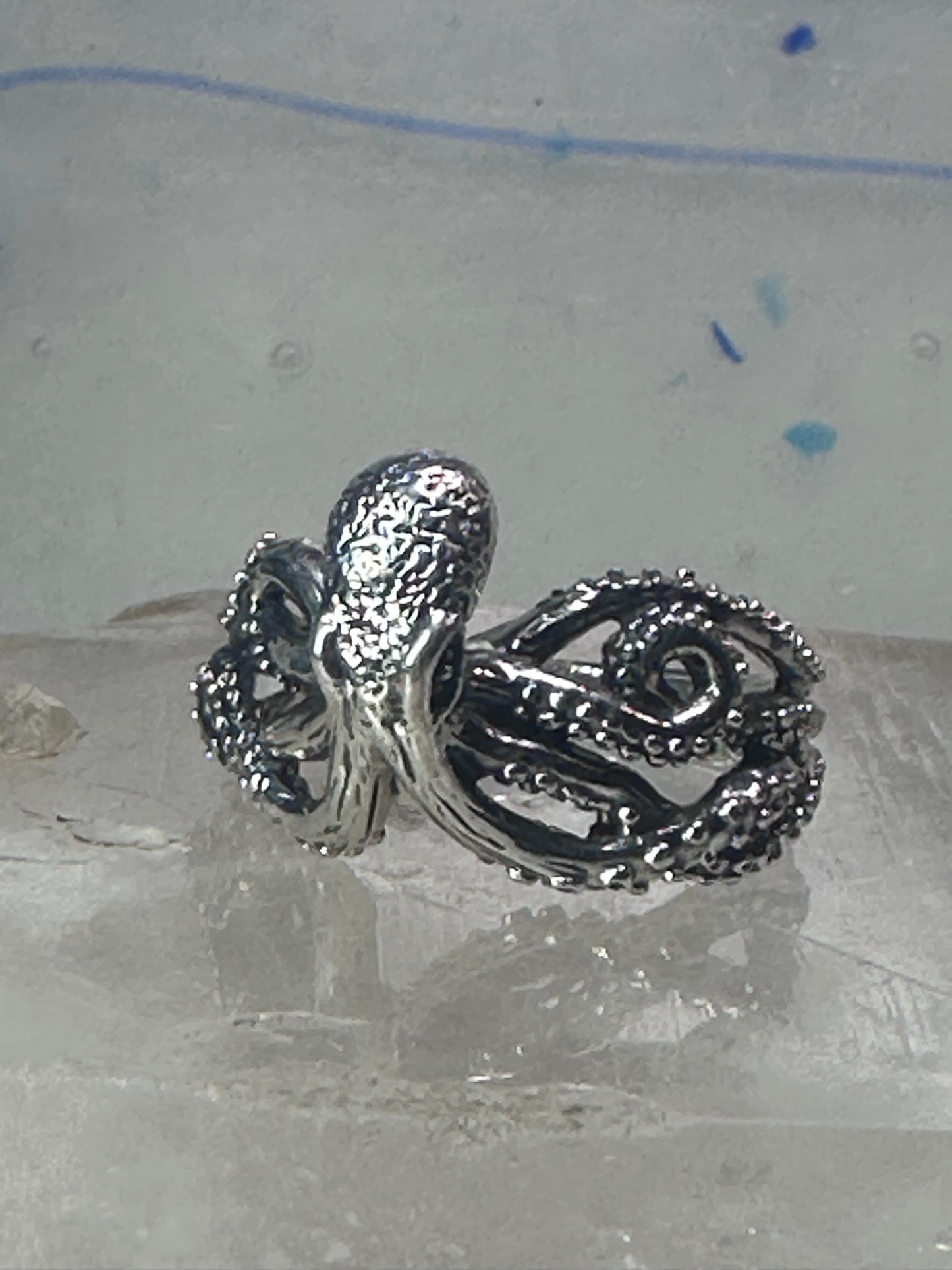 Octopus ring ocean band size 6.75 sterling silver women girls