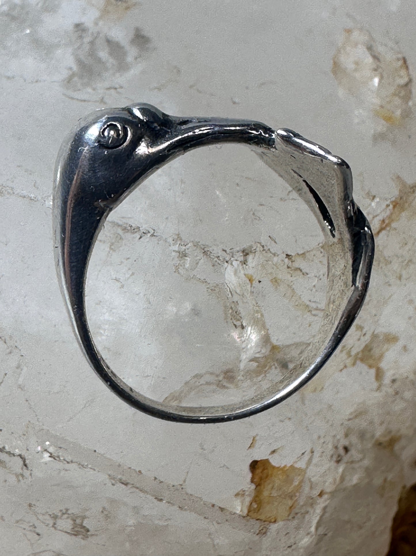 Duck ring bird band size 4.75 sterling silver girls women