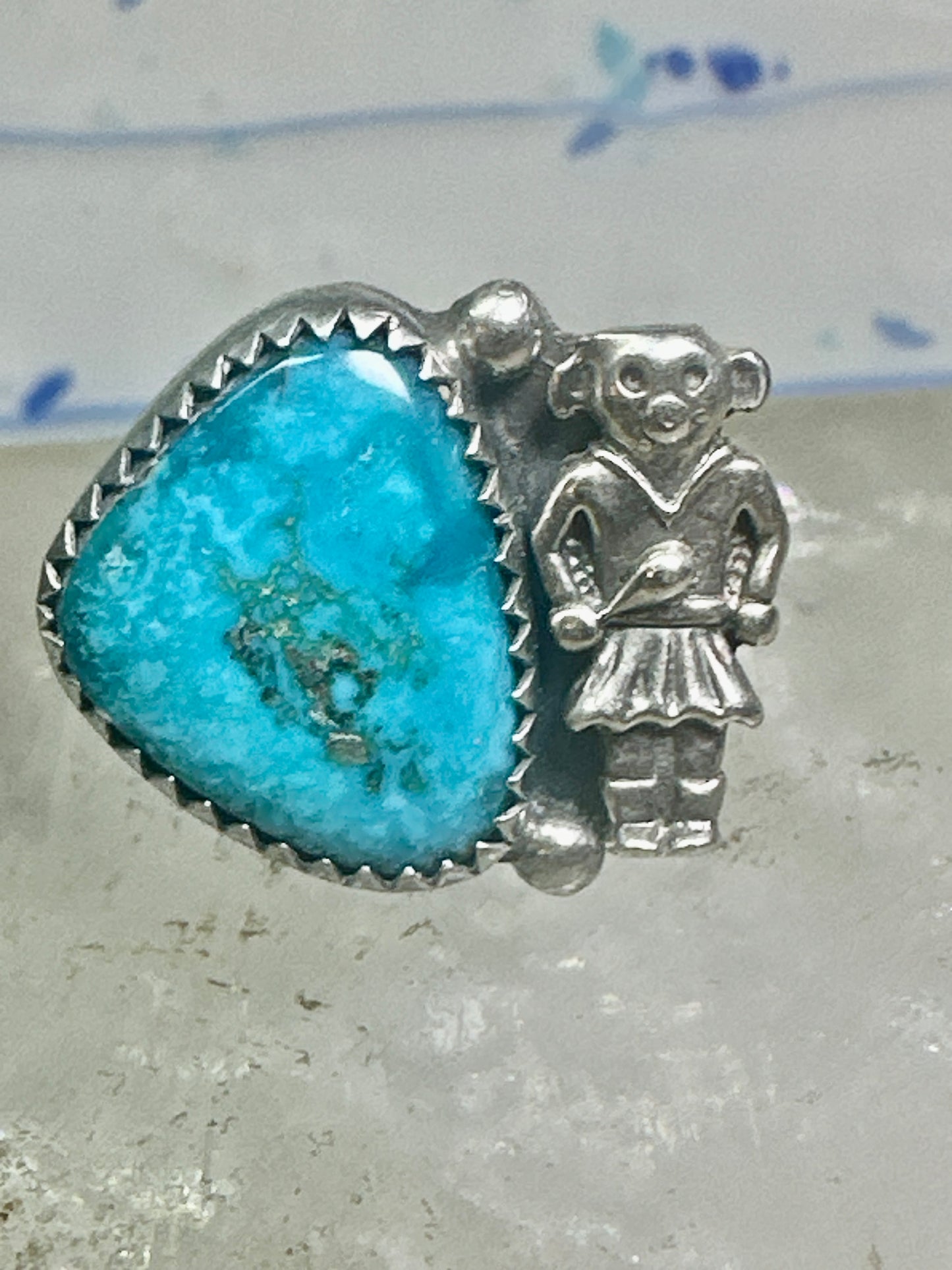 Navajo ring Mudman Kachina turquoise size 6 sterling silver women