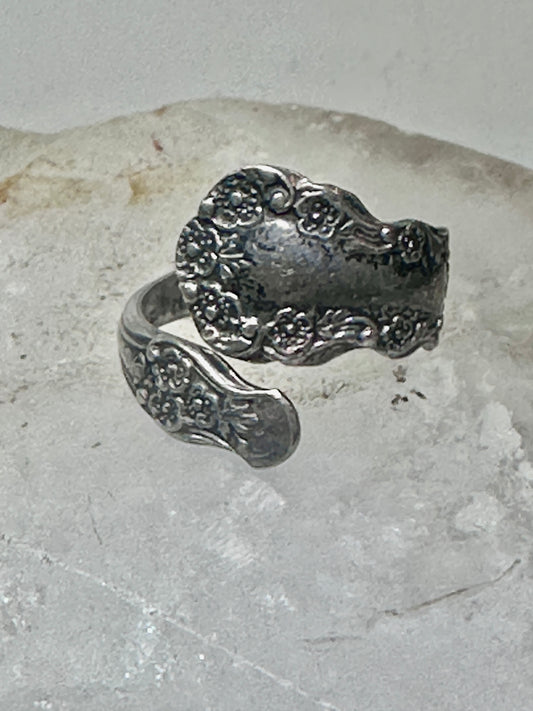 Gorham spoon ring Buttercup flower Band Floral pinky size 4 sterling silver women girl