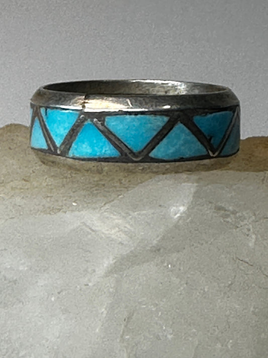 Zuni ring Turquoise band size 7.75 sterling silver women men