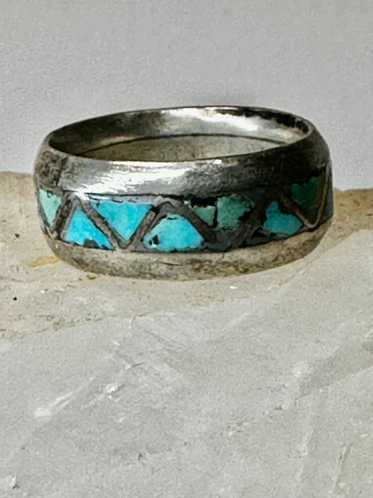 Zuni ring Turquoise band size 5.75 sterling silver women