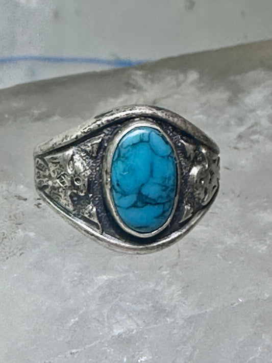 Navajo Phoenix Bell trading Ring Turquoise Band size 5.75 sterling silver women girls
