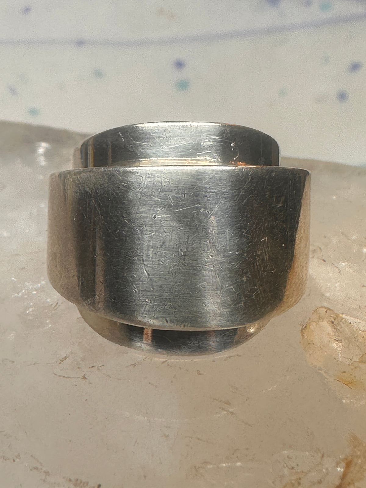 Vintage Mexico Sterling Silver Modernist Bypass Ribbon Wrap Ring Size 6.75 11.9g 925