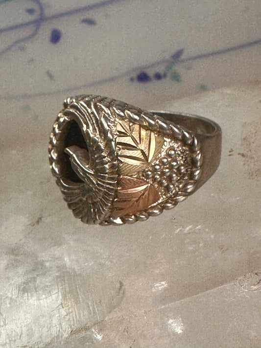 Eagle ring Black Hills Gold size 10 Onyx sterling silver women men