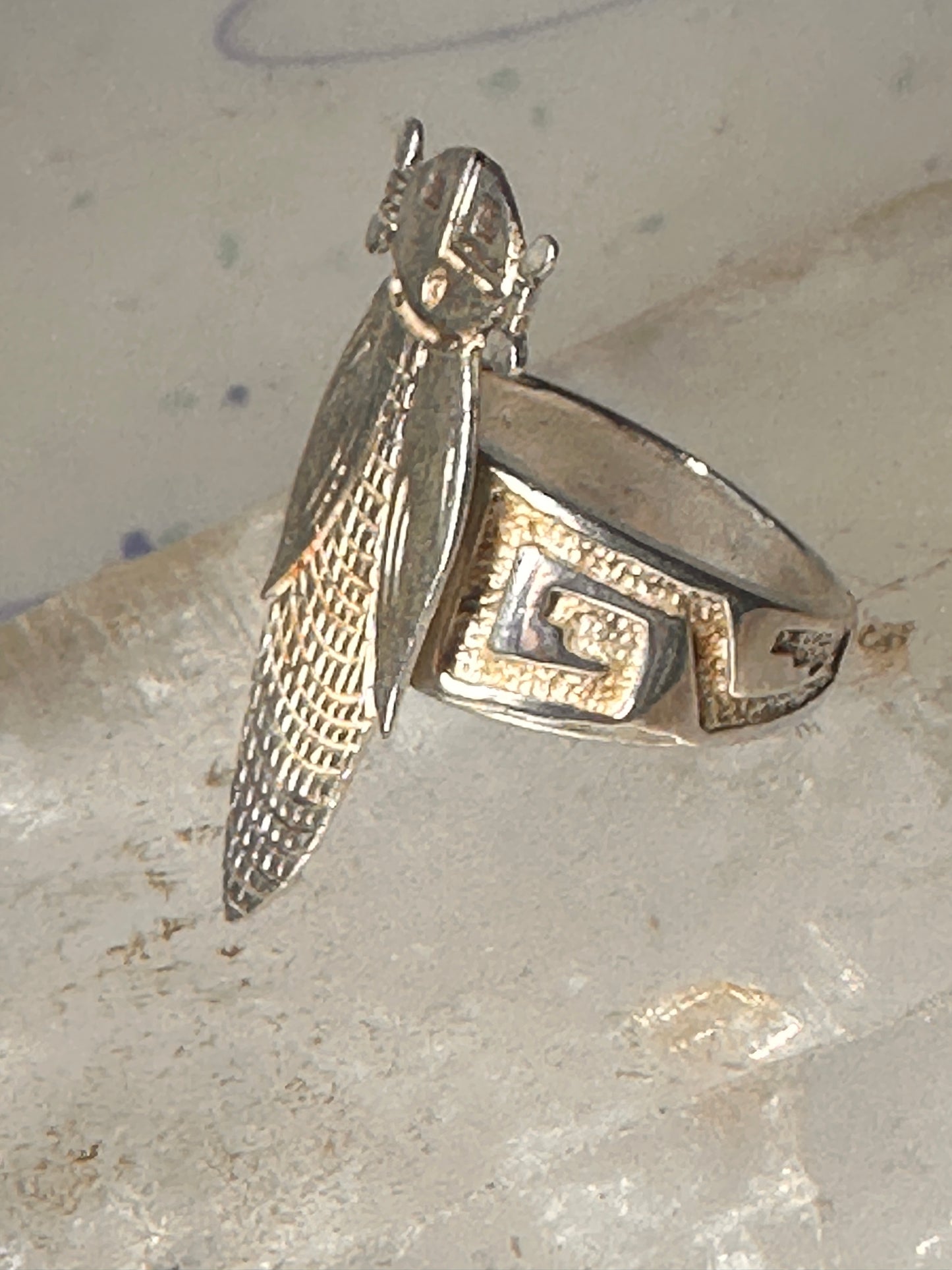 Corn Maiden ring Navajo band size 7 sterling silver women