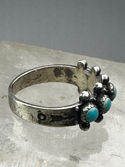 Petite Point ring Zuni Arrows Turquoise band size 5 sterling silver women girls