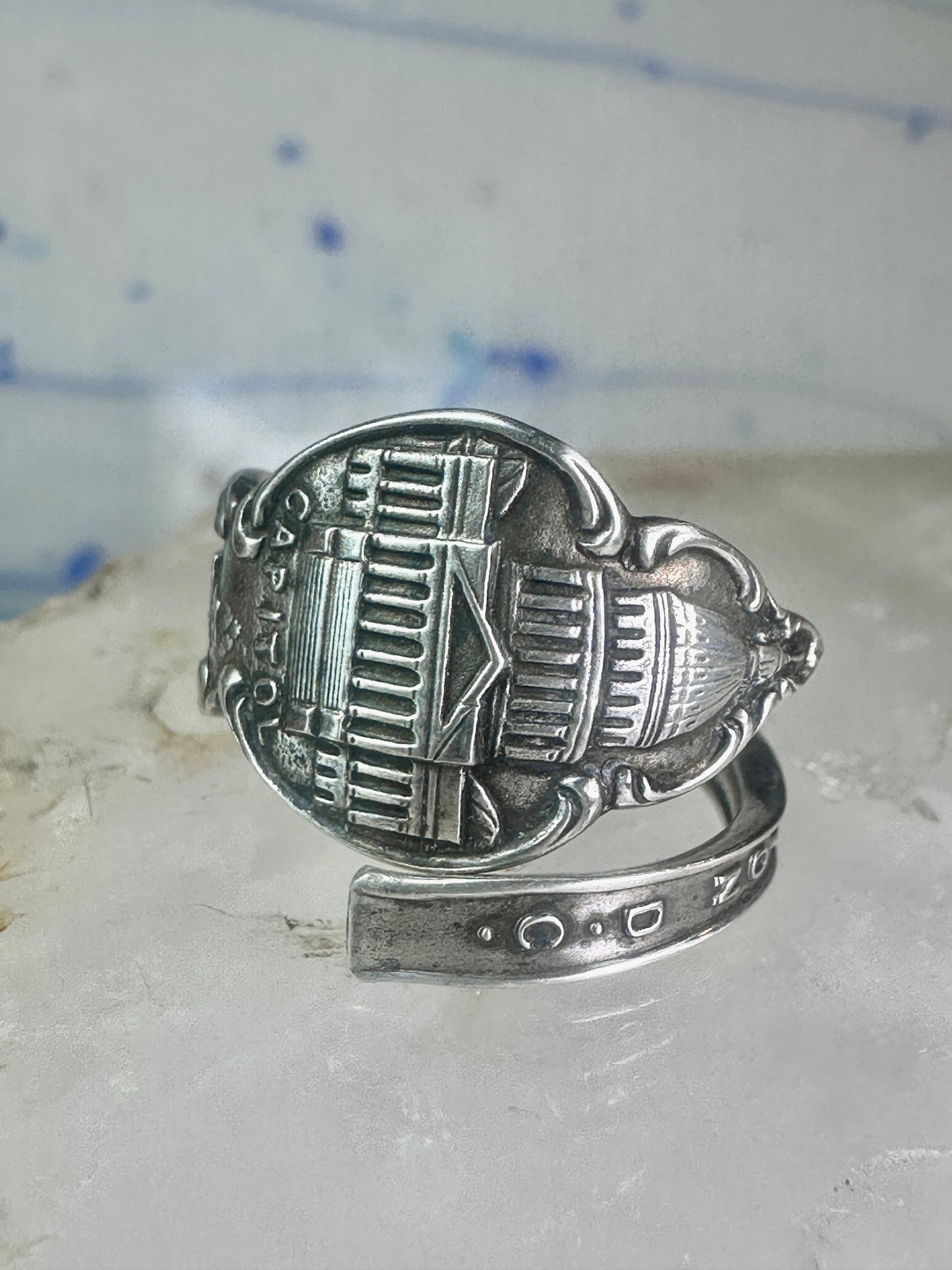 Spoon ring Vintage Washington DC spoon band size 4.75 sterling silver women girls
