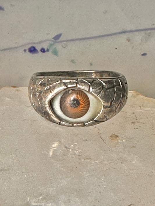 Vintage Eye ring size 11.50 snake surface design band sterling silver women men