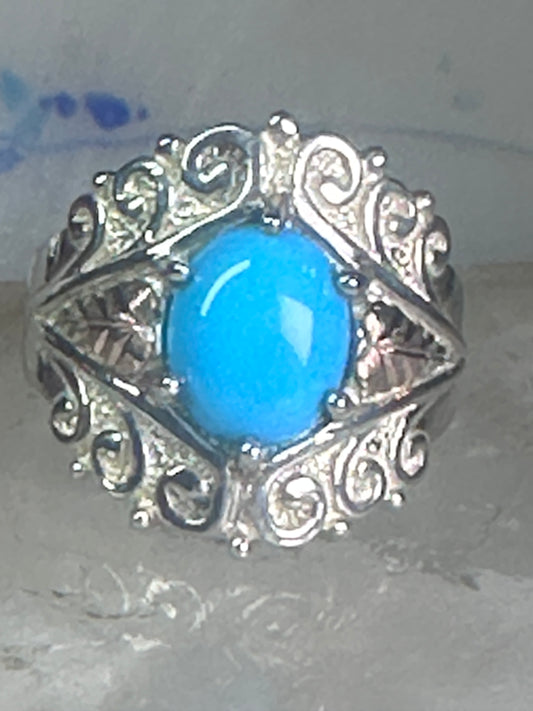 Black Hills Gold ring Turquoise band size 8 sterling silver women girls