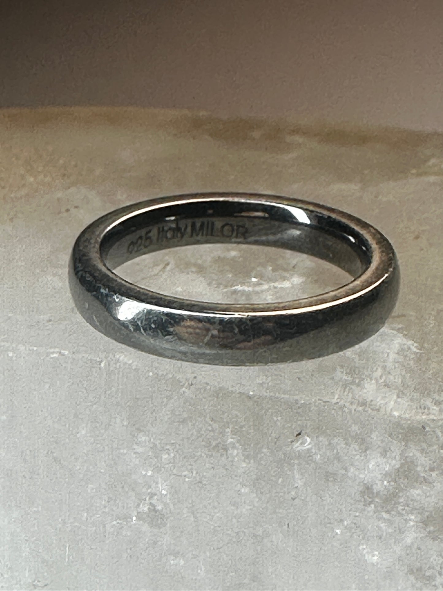 Milor band plain ring Italy size 5.75 sterling silver wedding women