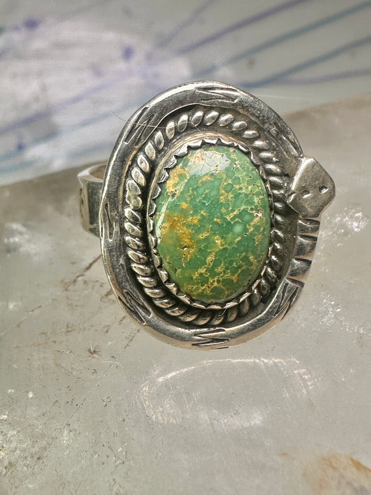 Navajo snake ring turquoise size 8.75 adj sterling silver women