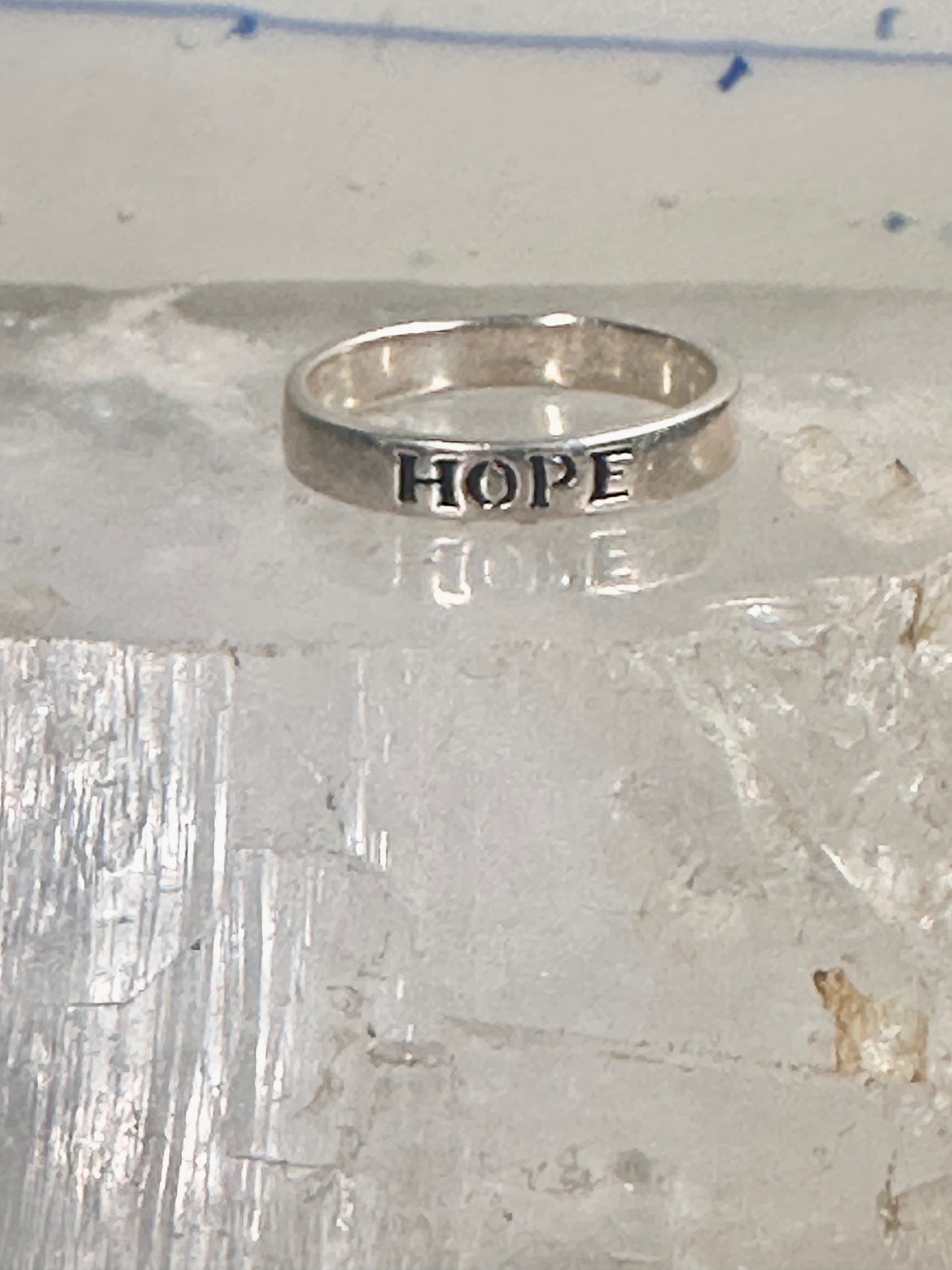 Hope ring Religious stacker word band size 8.75 sterling silver women girls