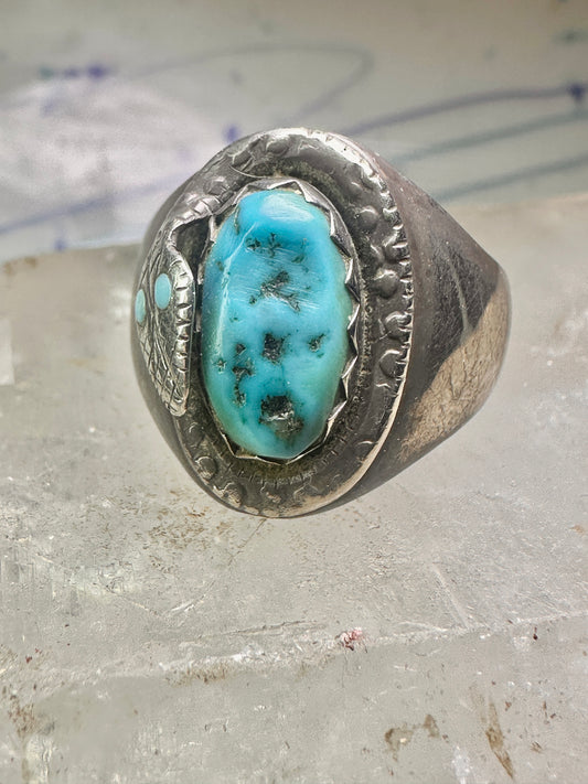 Navajo snake ring turquoise size 11.5 sterling silver women men