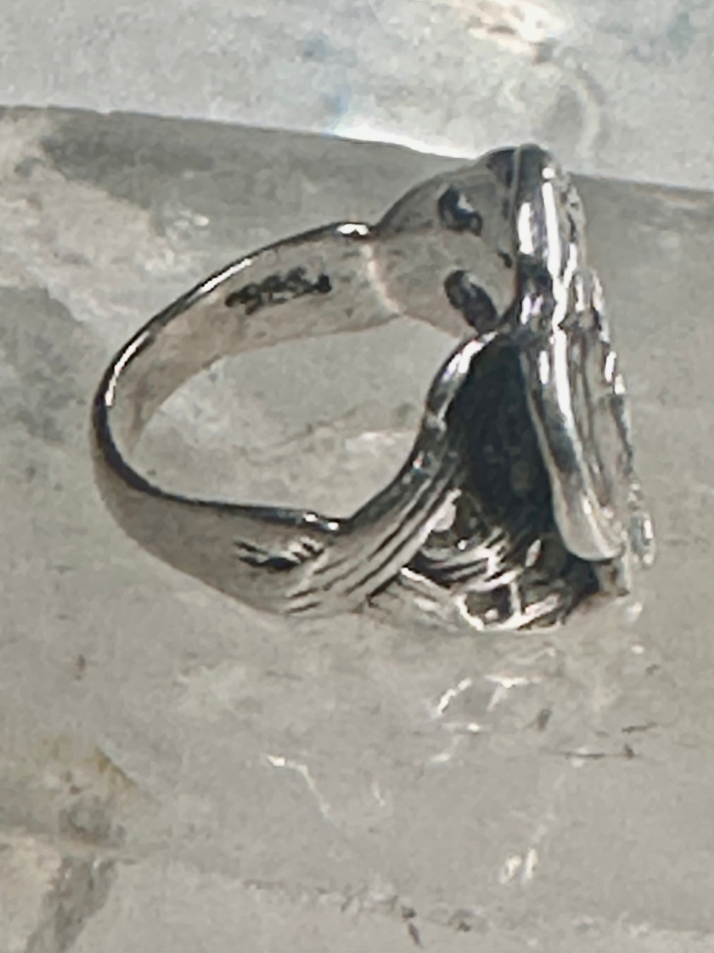Face ring Art Nouveau band size 2.75 sterling silver pinky women girls