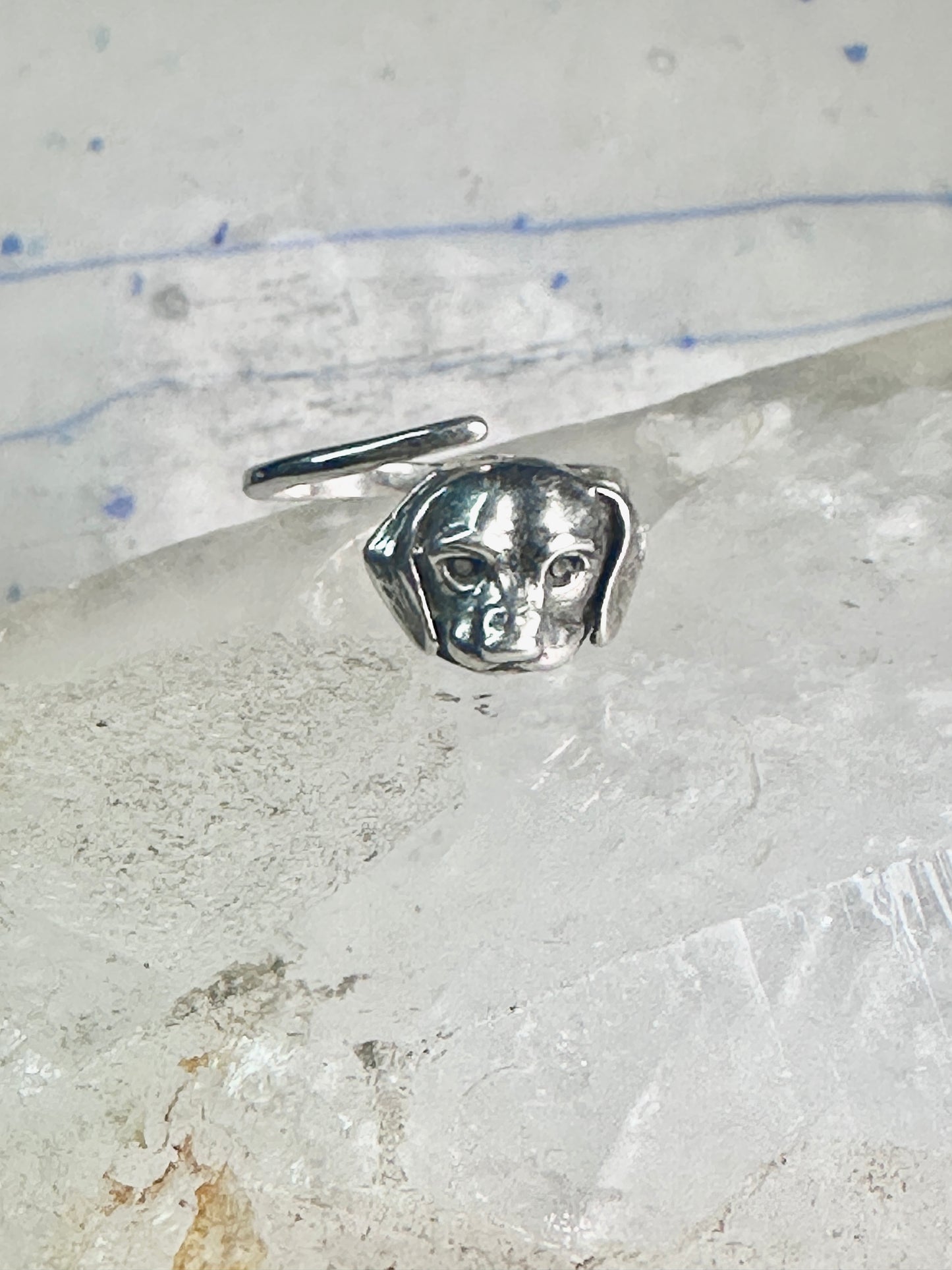 Vintage dog ring puppy band size 7.50 sterling silver women girls