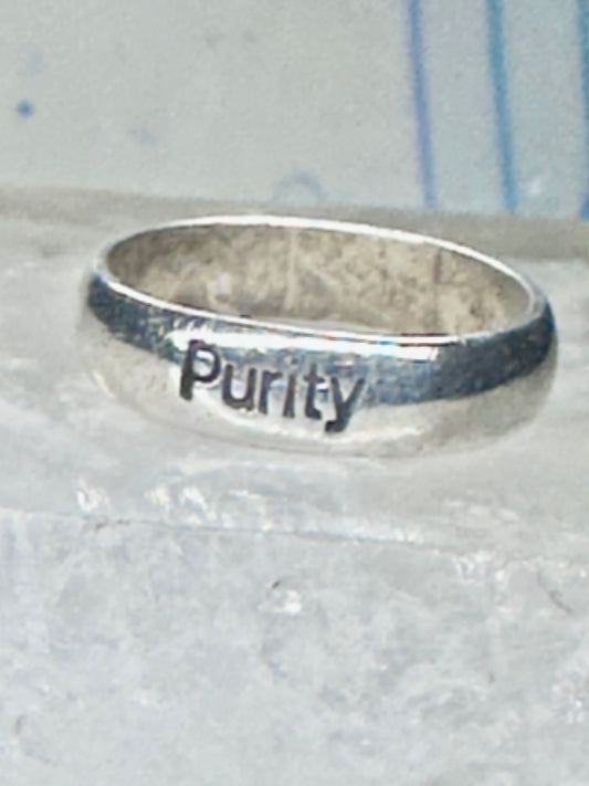 Purity ring vintage religious band size 7.75 sterling silver women girls
