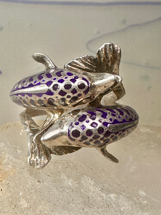 Dolphin ring dolphins band waves size 5.50 sterling silver women