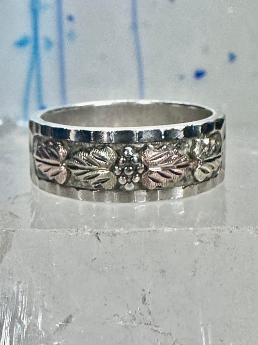 Black Hills Gold ring wedding band size 9.5 sterling silver 10K Landstrom women men