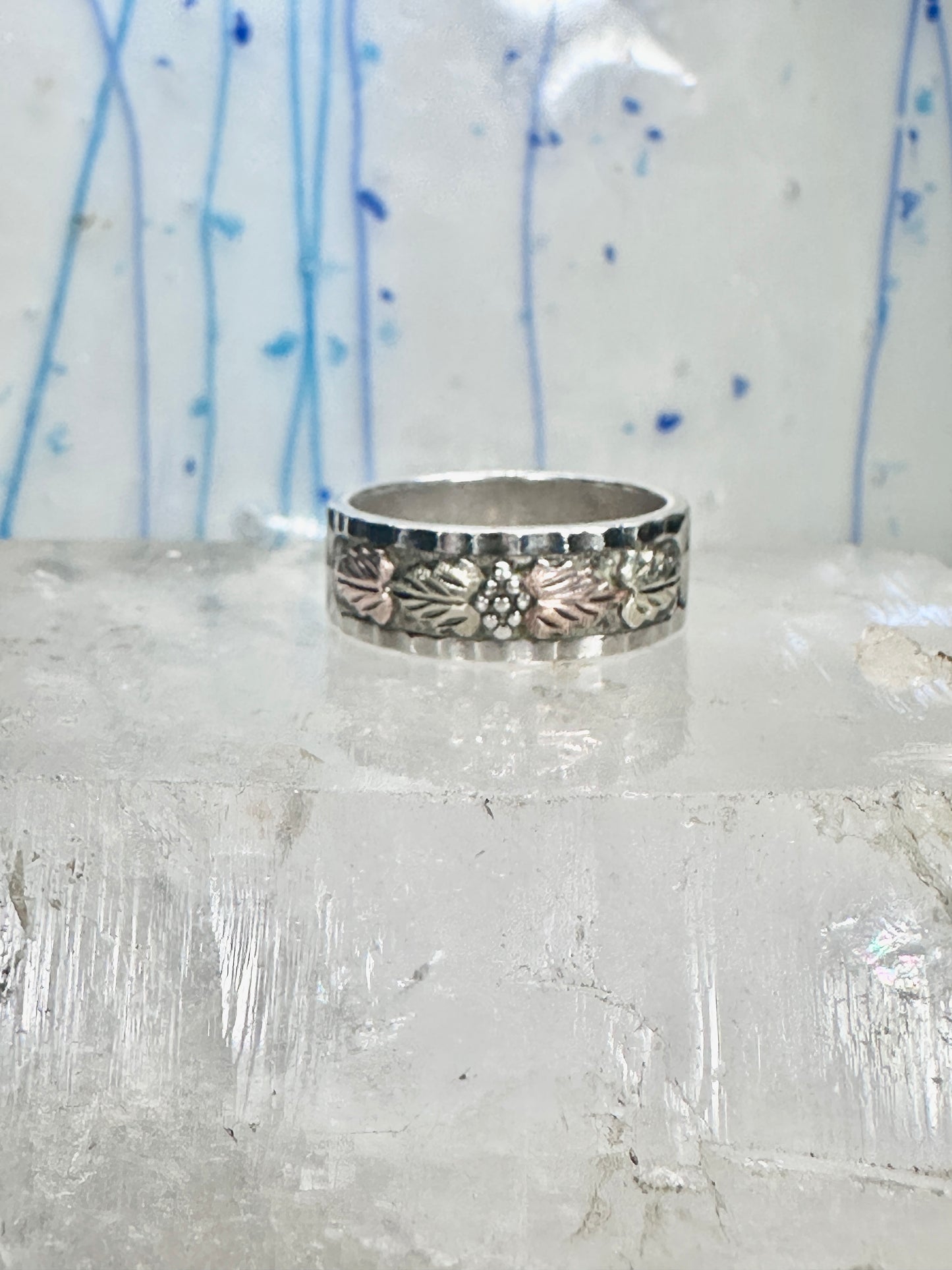 Black Hills Gold ring wedding band size 9.5 sterling silver 10K Landstrom women men