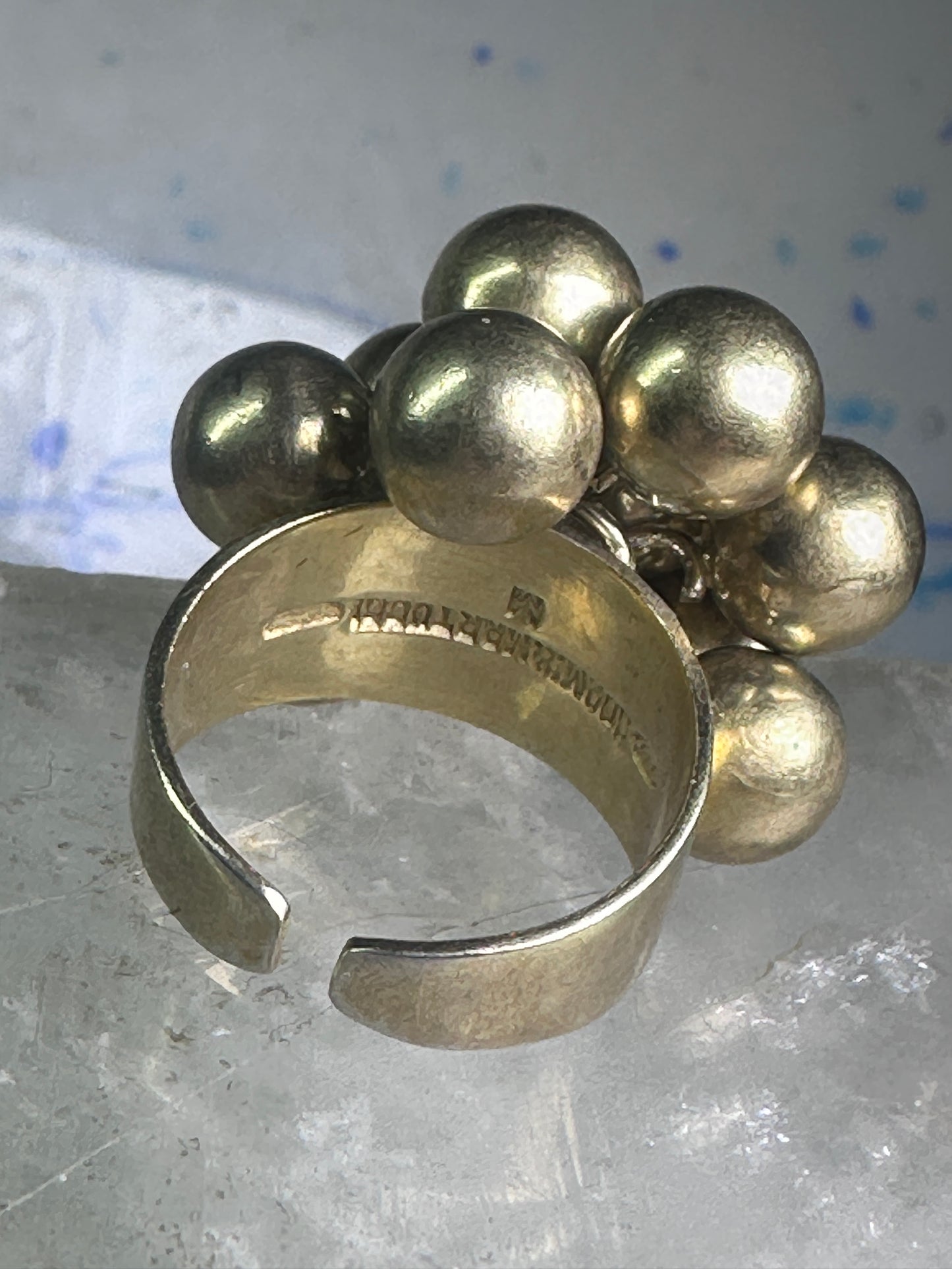 Vintage Balls Cha cha cluster ring Adami & Martucci band size 8 sterling silver women